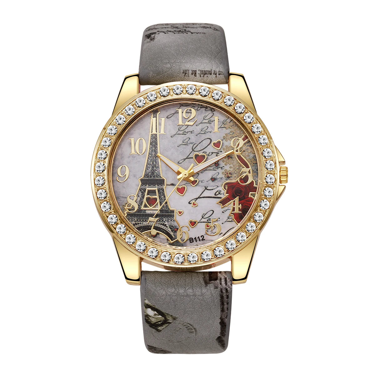 Fashion Flowers Women Watches Ladies Leather Strap Analog Quartz Watch Reloj Mujer Girls Clock Gift