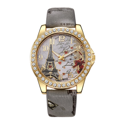 Fashion Flowers Women Watches Ladies Leather Strap Analog Quartz Watch Reloj Mujer Girls Clock Gift