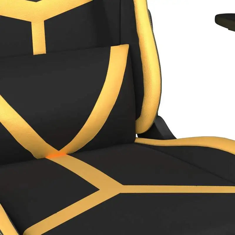 Gaming Chair with Footrest Black & Gold, Reclining Ergonomic Gaming Chair, 360° Swivel Leather Gaming Chair with Adjustable Height and Footrest