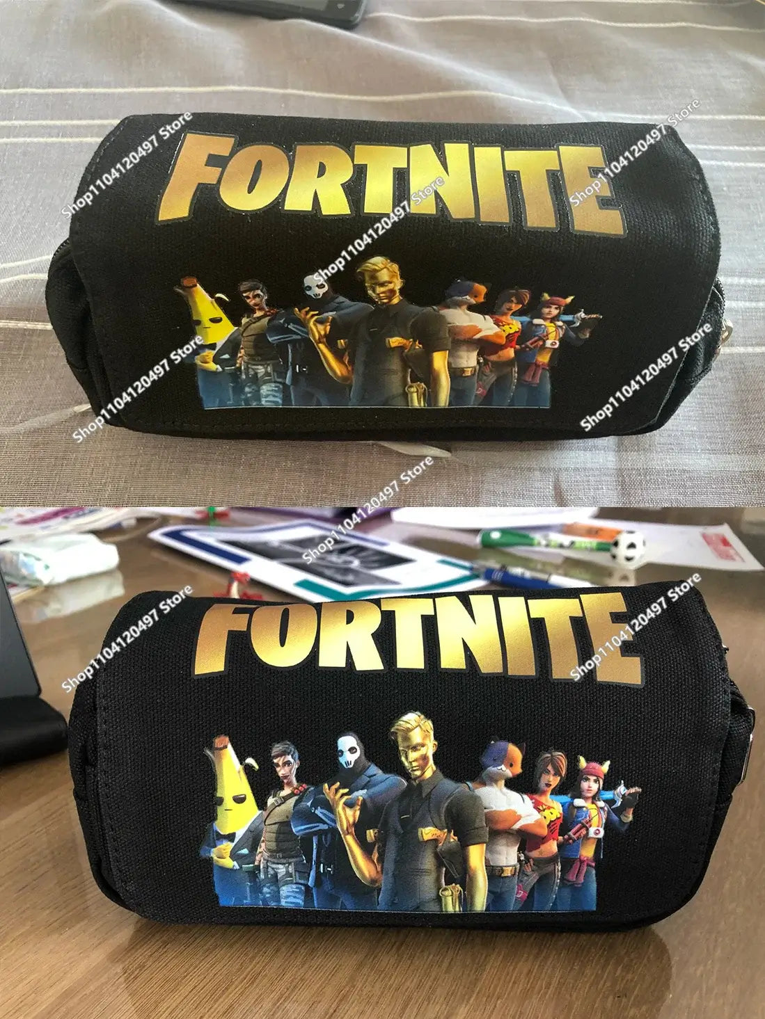 Аниме несесер за моливи Fortnites, кавай, с голям капацитет, водоустойчив ръчен несесер за косплей, офис канцеларски подарък играчка