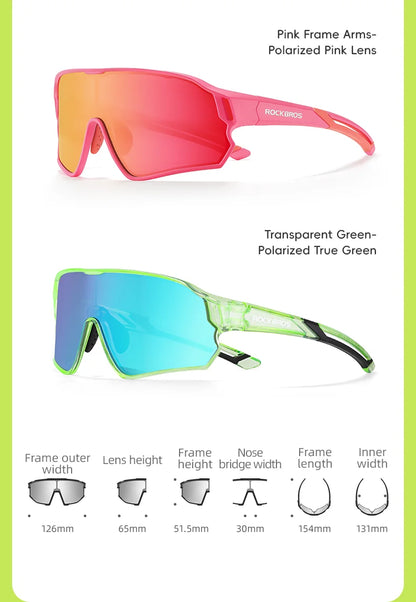 ROCKBROS Children's Cycling Glasses Polarized Photochromic Lens Children Bicycle Glasses Non-Slip Rubber Temple Arm Bike Glasses