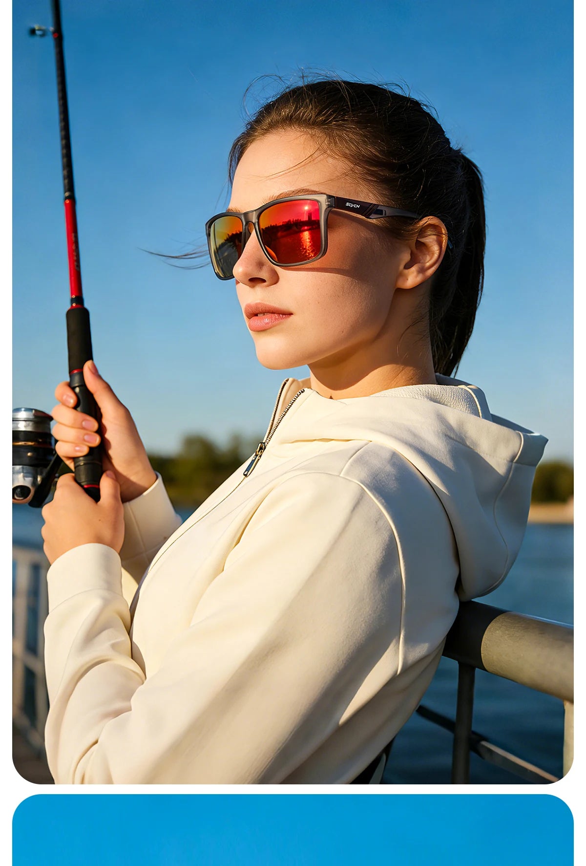 SCVCN New Polarized Water Sports Glasses Women Professional Surfing Boating Fishing Anti-glare Rafting Sailing UV400 Sunglasses