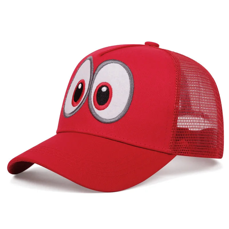 Anime Game Super Luigi Brothers Cosplay Hat Funny Big Eyes Embroidered Baseball Cap Adjustable Duckbill Cap Sun Hat