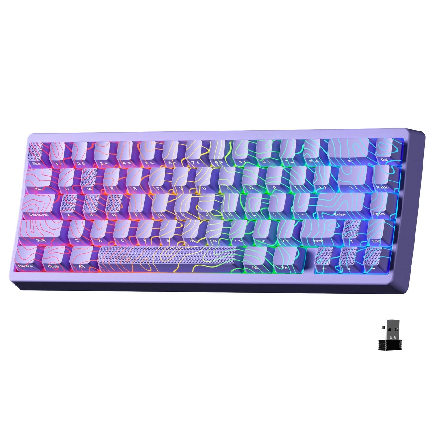 XVX M67 JadeStone Mechanical Keyboard With IMD-Tech Keycaps Hot Swappable Gasket Tri-Mode Custom RGB Wireless Keyboard 65%