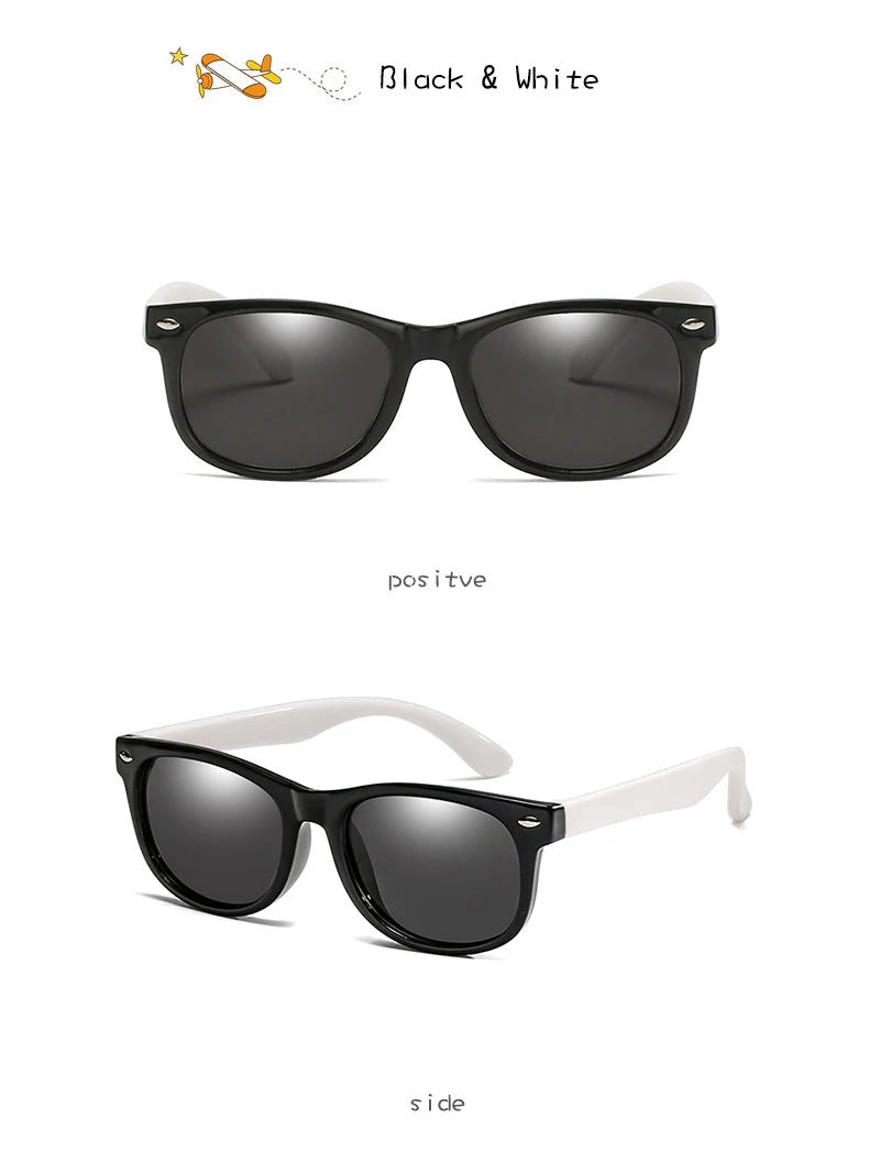 Polarized Kids Sunglasses TR90 Silicone Gel Frame Classic Square Children Sun Glasses Girls Boys Multi Color Baby Goggles UV400