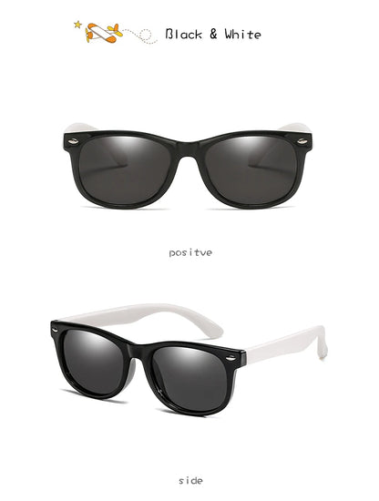 Polarized Kids Sunglasses TR90 Silicone Gel Frame Classic Square Children Sun Glasses Girls Boys Multi Color Baby Goggles UV400