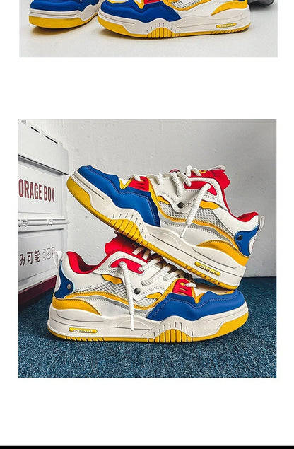 New Mesh Men's Casual Sneakers Comfortable Male Running Shoes for Men Lace-up Platform Skateboard Shoes Student Sports Sneakers