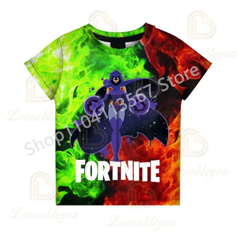 2PCS Suits F-Fortnited Victory 3D T-shirt Shorts Kids Tops Girls Boys Battle Royale Clothes Harajuku Tees Hero Children T Shirt