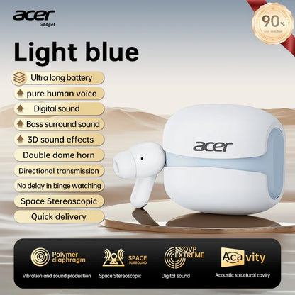 Acer OHR548 Wireless Bluetooth Headphones with ANC, Stereo Sound, Low Latency Gaming Earbuds, Bluetooth In-Ear Headphones with Charging Case