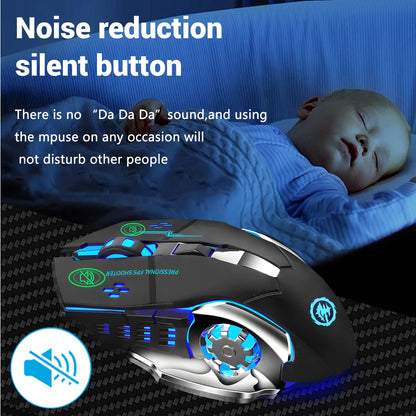 Wireless Bluetooth Mouse 2.4G USB Mecha Gaming Mouse Rechargeable Silent Backlight Mice Ergonomic Office Mice Game Accessories
