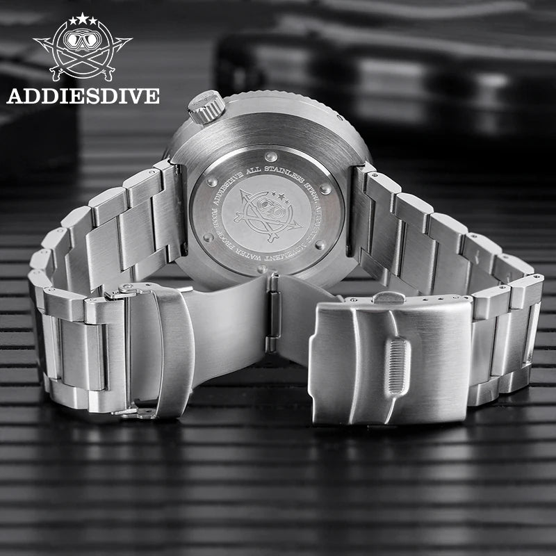 Orologio da immersione di lusso da uomo ADDIESDIVE, impermeabile fino a 1000 m, con vetro zaffiro e quadrante luminescente – Orologio meccanico a carica automatica