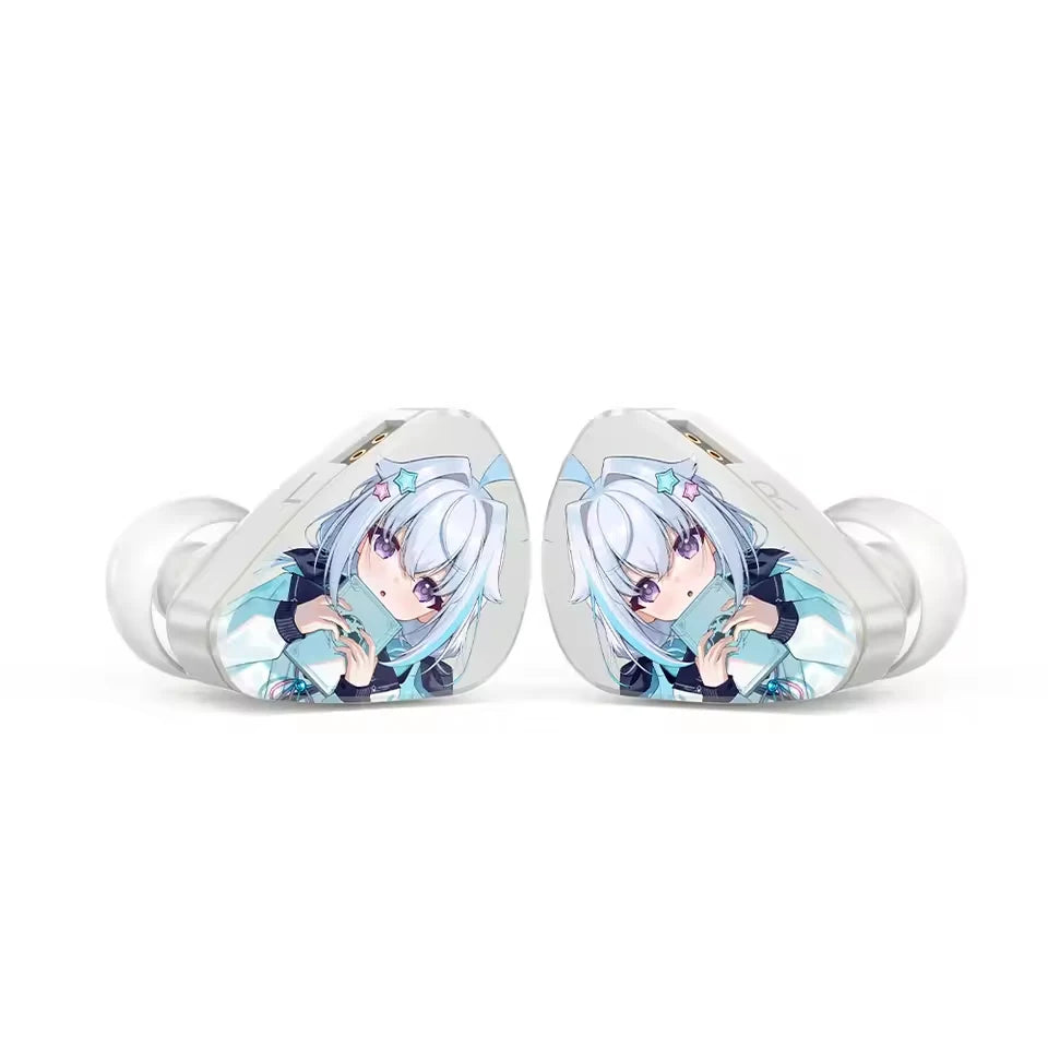 CVJ NOZOMI Wired Hybrid Earphones 2DD+1PD Triple Driver In-Ear Monitors, Planar Magnetic Earbuds with Interchangeable Faceplates for Music & Gaming