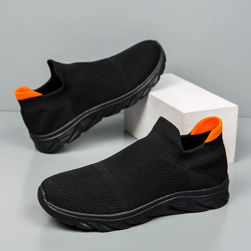 Breathable Men's Casual Shoes Lightweight Vulcanized Outdoor Platform Loafers Soft Mesh Flats Non-slip Sneakers
