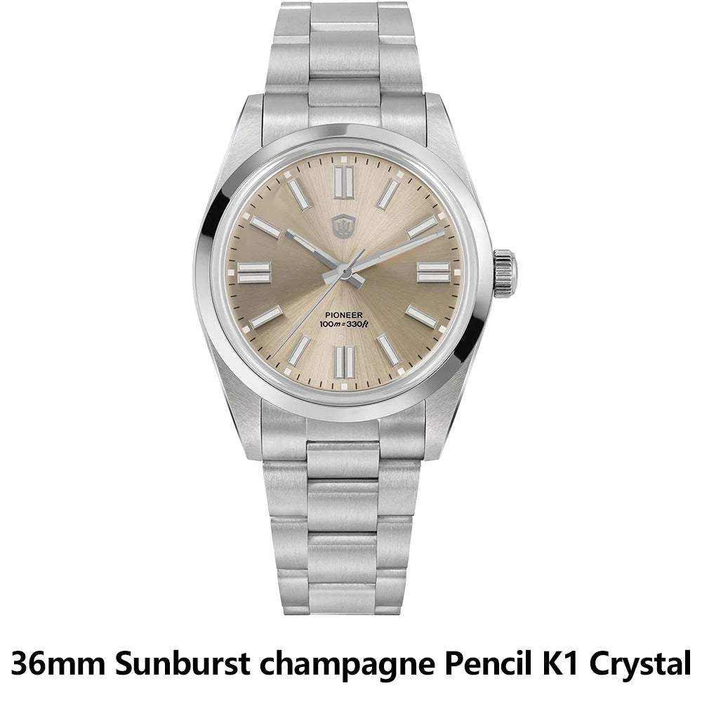 Watchdives WD1016 V3 Watch 37mm VH31 Sweep Quartz Movemet Stainless Steel Watch Waterproof Luminous Sapphire Men Wristwatch
