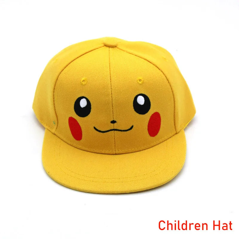 Hat Anime Pokemon Baseball Cap Hat Adjustable Pikachu Cosplay Hip Hop Cartoon Adult Hats Boy Girl Kids Birthday Gifts