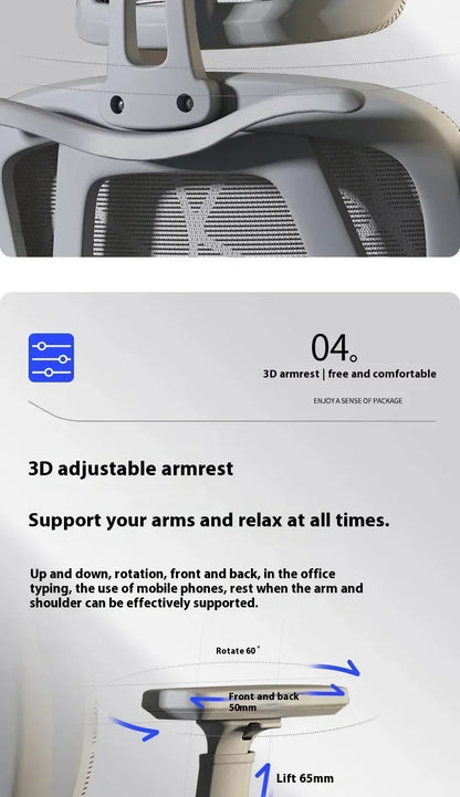 Ergonomic Gaming Chair Office Desk Chair with 3D Headrest, Adjustable Armrests, Lumbar Support, Reclining Computer Chair with Footrest