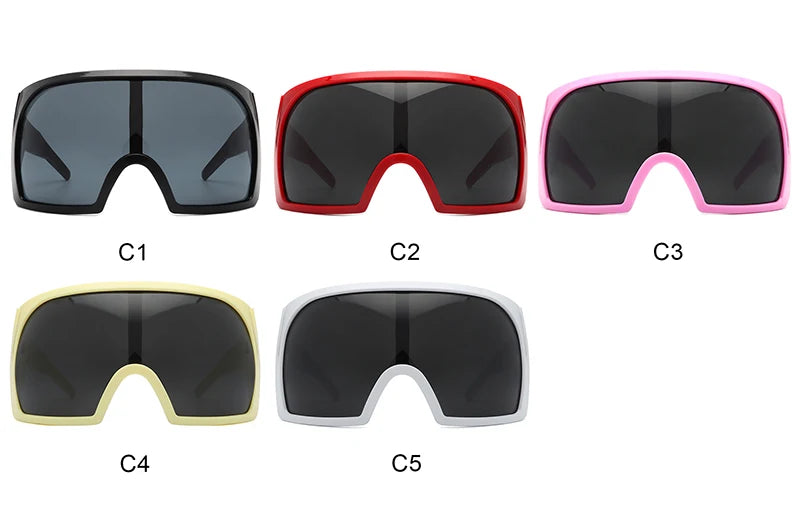 Oversized Black Punk Goggle Sunglasses Women Men Luxury Brand Designer Y2K Sport Sun Glasses Retro One Piece Outdoor Shade UV400