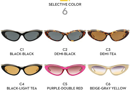 Fashion Small Cat Eye Sunglasses Women 2026 Luxury Brand Punk Metal Frame Sunglass Vintage Sexy Traveling Eyewear UV400 Shades