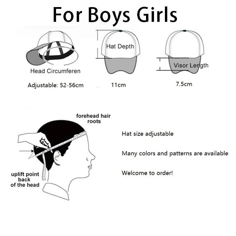 Cartoon Letters A-Z Sonics Boys Girls Baseball Caps Adult Outdoor Sports Breathable Mesh Hat Cute Anime Sunbonnet Birthday Gifts