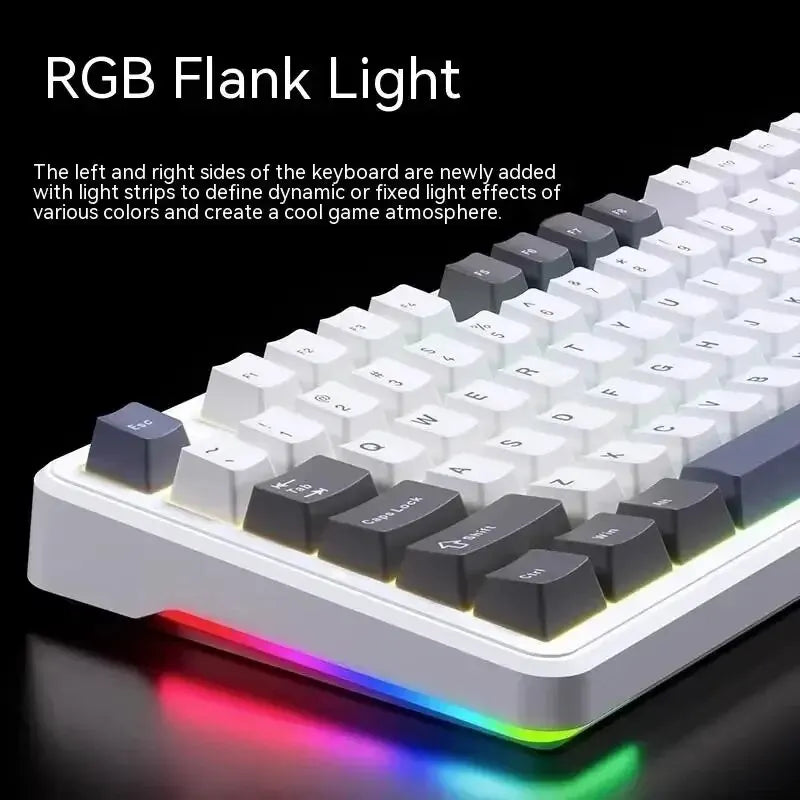 Teclado mecánico AULA F87 Pro 2.4g/USB/Bluetooth inalámbrico trimodo de 87 teclas, RGB, PBT, gasket, 5 capas de amortiguación, teclas completas sin impacto