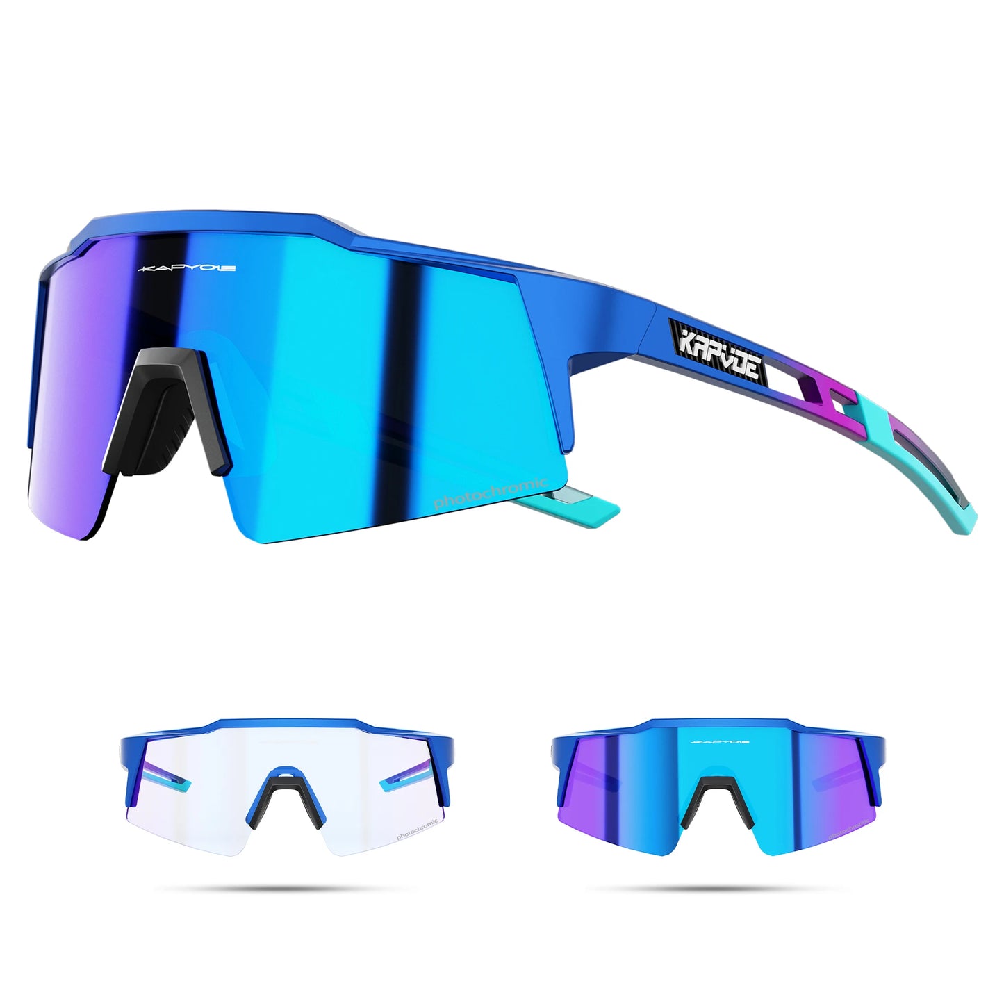 KAPVOE Photochromic Cycling Sunglasses for Men Glasses Fashion Mountain Bicycle Road Speed Cool Goggles Sports MTB Bike Eyewear