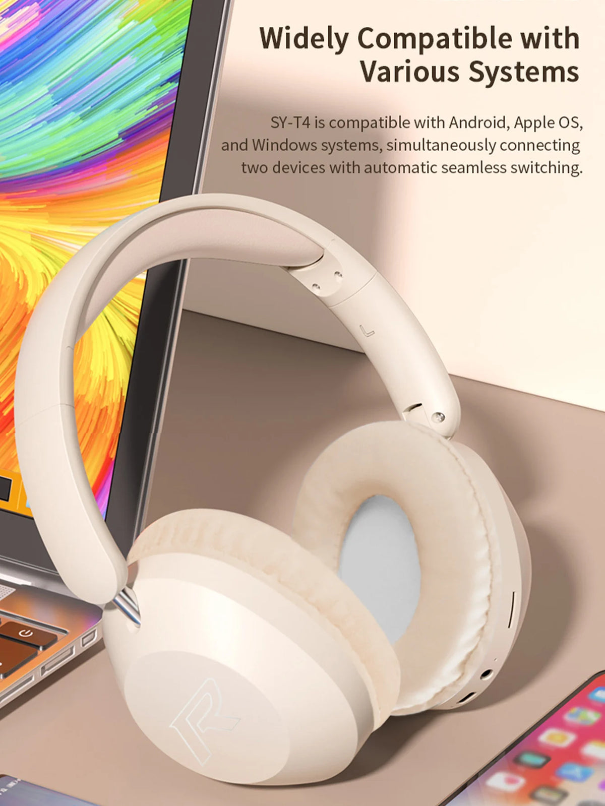 Casque Bluetooth supra-auriculaire, appels sans fil de haute qualité, longue autonomie pour le sport, le gaming et l'écoute de musique