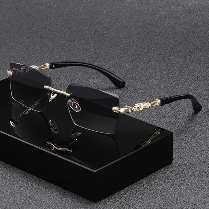 Men's and women's frameless personalized trend fashion glasses suitable for parties, gatherings, and holiday gifts