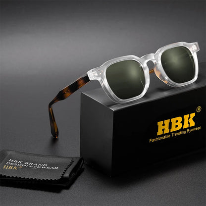 HBK Fashion Retro Men Sunglasses Classic Square Frame  Design Sun Glasses Women Outdoor Travel Party Business Festival Gift