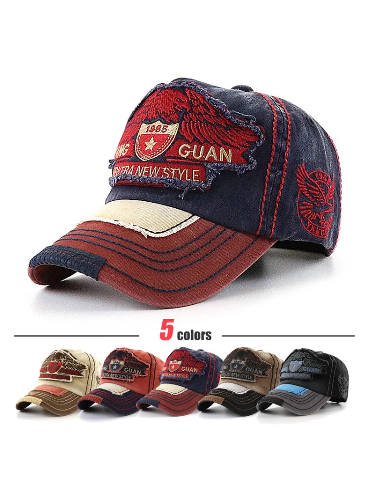 Eagle Soars In The Sky And Flies Freely Eagle Embroidered Large Head Baseball Cap With 3 Wizes To Choose From