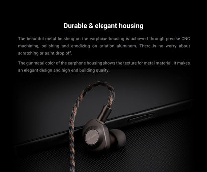 KEFINE Delci HiFi Wired IEM Earphones with 10mm DLC+PU Dynamic Driver, CNC Metal Housing, Detachable 0.78mm 2Pin Cable