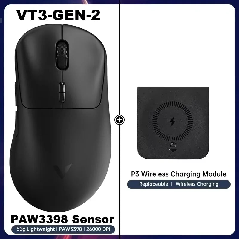 Rapoo VT3Pro GEN-1 Wireless Gaming Mouse 59g Lightweight 8KHz Polling Rate 26000DPI 9 Programmable Buttons Optical Sensor