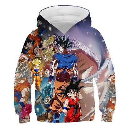 2025 Autumn Cool Dragon Ball Z Kids Boys Sweatshirts Children Casual Boy Hoodies Pullover Anime Dragon Ball Hoodie Hooded Coats