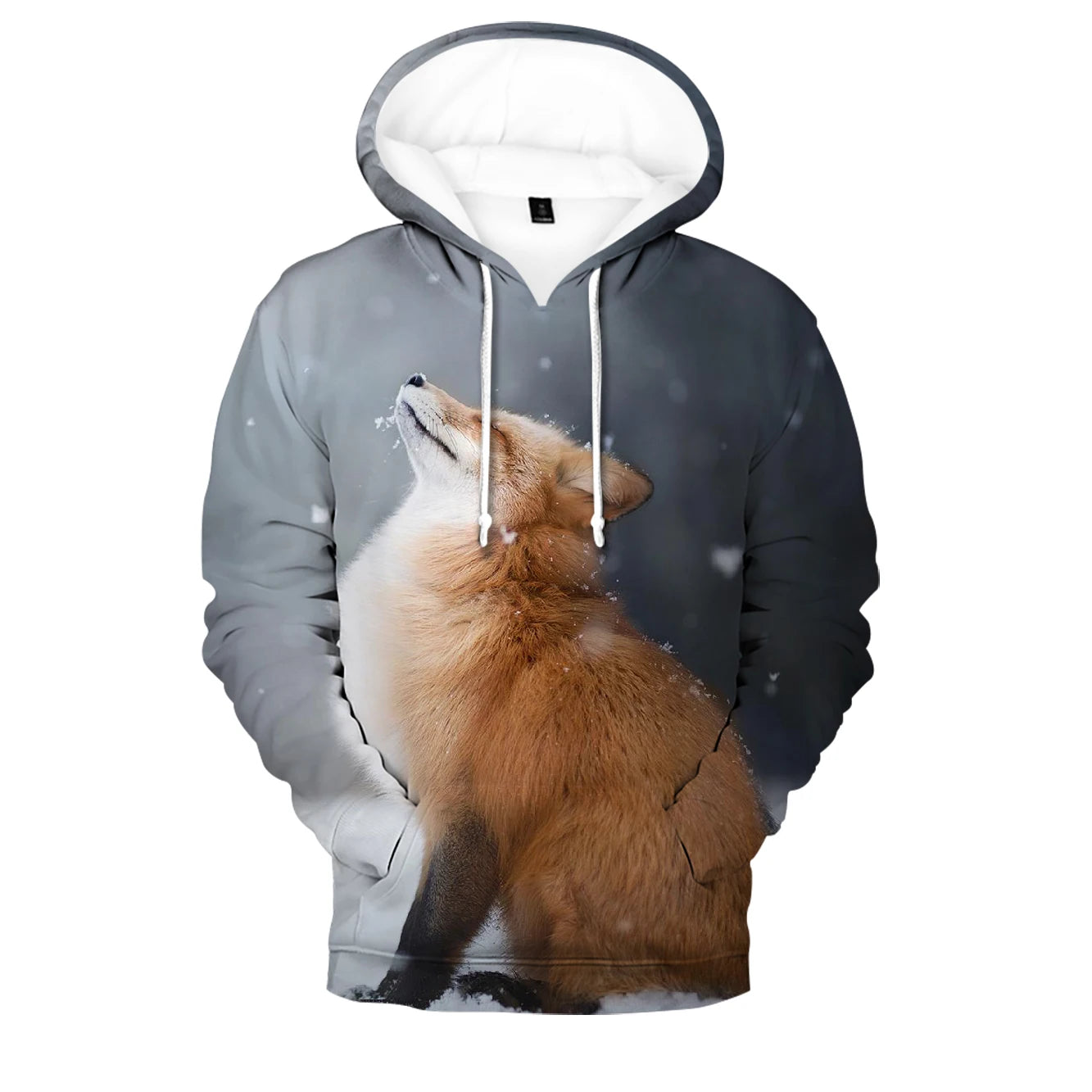 Populära hiphop-hoodies med ny 3D-rävprint, bekväma sweatshirts för män/kvinnor och vuxna/barn, avslappnade pullovers