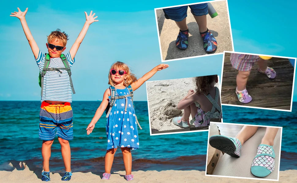 Weiche, faltbare Wasserschuhe für Jungen und Mädchen – Kinder-Strandschuhe für Sommer, Outdoor, Waten, Schwimmen, Surfen und Meer, schnell trocknende Aqua-Schuhe