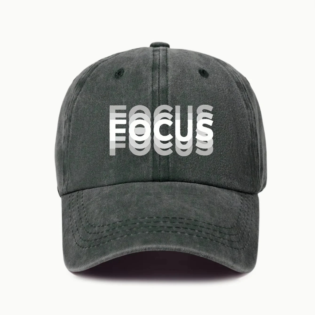 FOCUS Print Cap Washed Cotton Adjustable Classic Style Baseball Cap, Sports Duckbill Hat for Men and Women