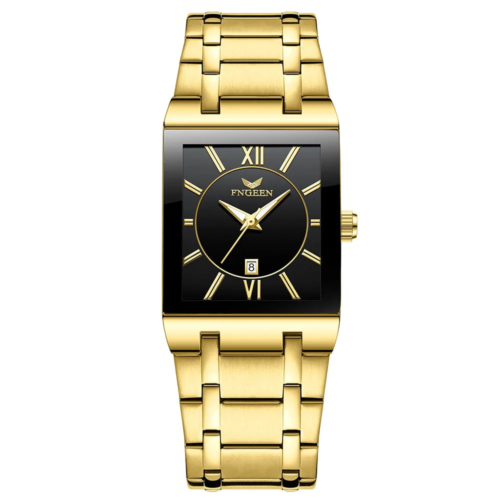 Montre-bracelet de luxe BINBOND à quartz précis pour homme, lumineuse, étanche, date automatique, en acier inoxydable durable, style décontracté.