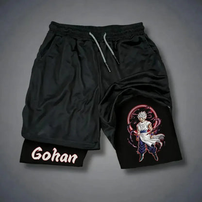Dragon Ball Goku Unisex Harajuku Anime Printed 2026 Summer New Product Loose Sports Breathable Quick Drying Double Layer Shorts, Produit gaming premium Fraquane