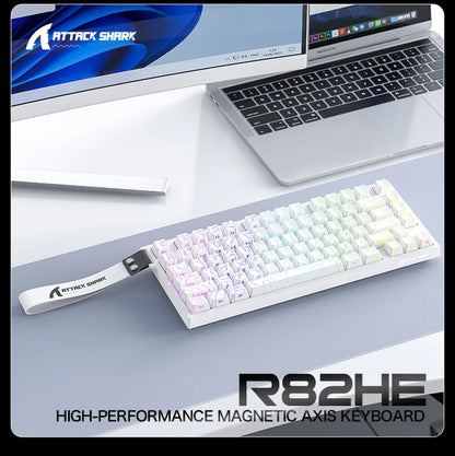 ATTACK SHARK R82 HE 8000Hz Magnetic Switch Keyboard 75% 0.005mm Rapid Trigger Low Latency RGB Hall Effect Wired Gaming Keyboard