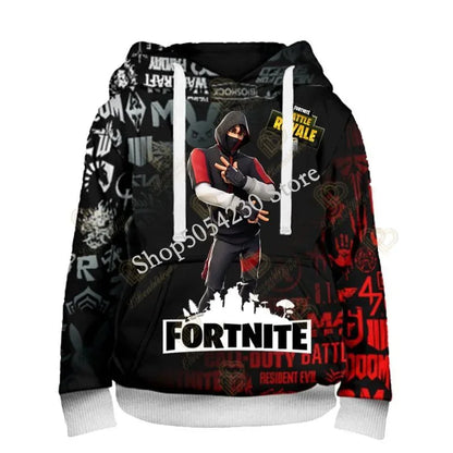 Fortnite Jungen-Cosplay-Hoodie „Cool Heroes“, Cartoon-Sweatshirt, Kinderkleidung für Frühling und Herbst, Baby-Mantel, Kapuzenjacke für Kinder