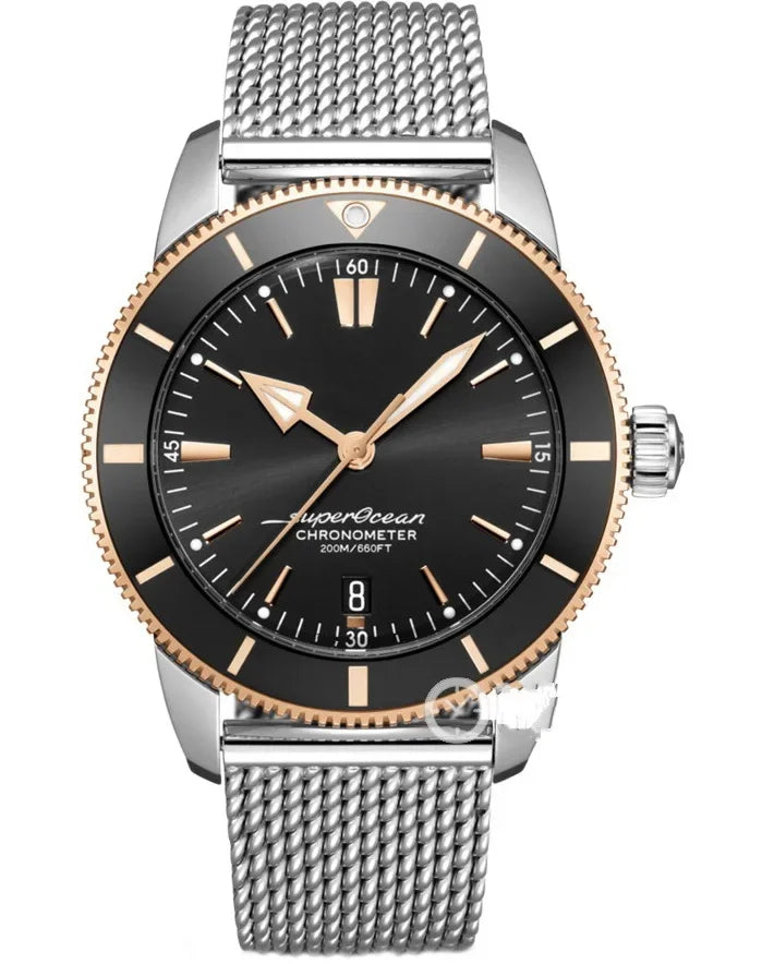 High luxury Superocean Wristwatch Automatic Mechanical Rose Gold Sport Watches Stainless Steel Black Ceramic Bezel Customized