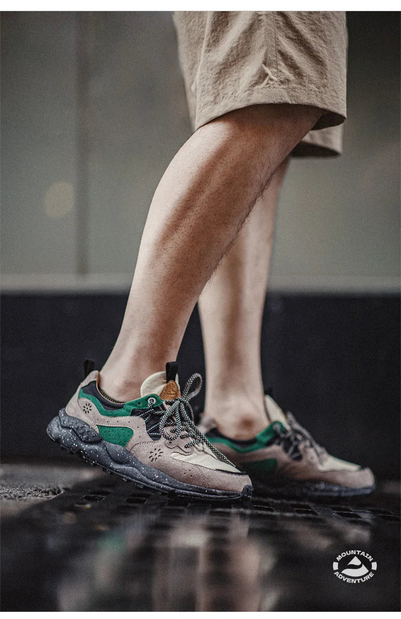 Sneakers sportive outdoor da jogging Maden Patchwork, traspiranti, con lacci, alla moda, da uomo, per corsa casual estiva, con suola spessa
