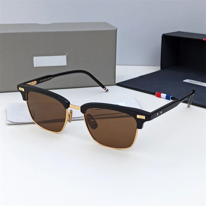 Brand Design Design Men's Polarized Sunglasses Alloy Acetate Square UV400 Sunglass for Women Outdoor Driving Eyewear Shade TB711