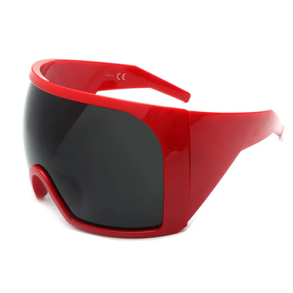 Oversized Black Punk Goggle Sunglasses Women Men Luxury Brand Designer Y2K Sport Sun Glasses Retro One Piece Outdoor Shade UV400