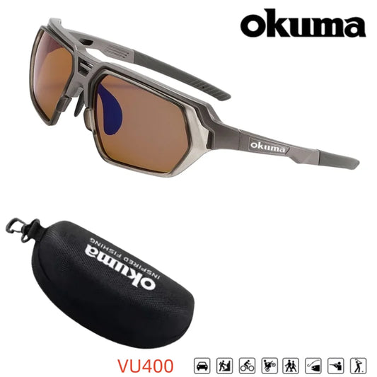 OKUMA New outdoor fishing fishing glasses for UV400 polarization to find fish, suitable for cycling, hiking and mountaineering.