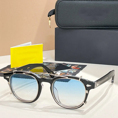 Acetate Round Classical Sunglasses for Men and Women High Quality Brand Designer UV400 Outdoor Luxury Retro Eyeglasses