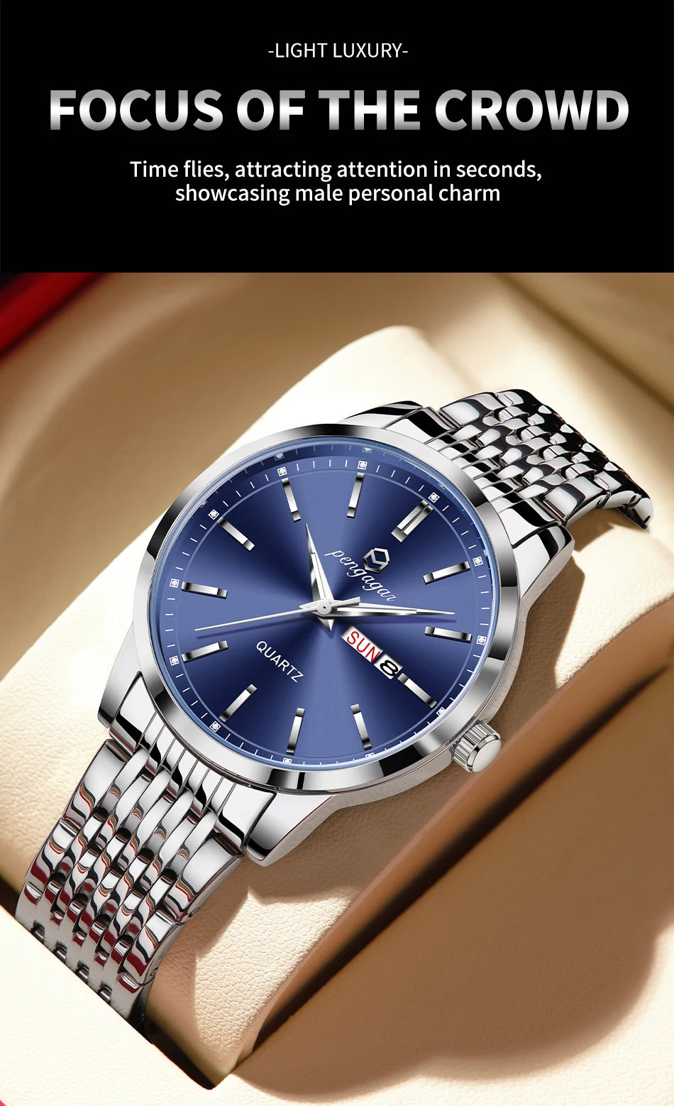2025 New Top Brand Luxury Man Wristwatch Waterproof Luminous Date Men Watches Stainless Steel Quartz 43mm Men's Watch Male reloj