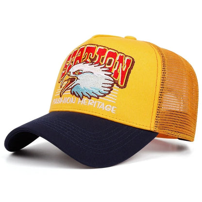 Hot Sale Unisex Baseball Cap Classic STATION Letter Pattern Mesh Cap Men And Women Breathable Streetwear Summer Trucker Hat