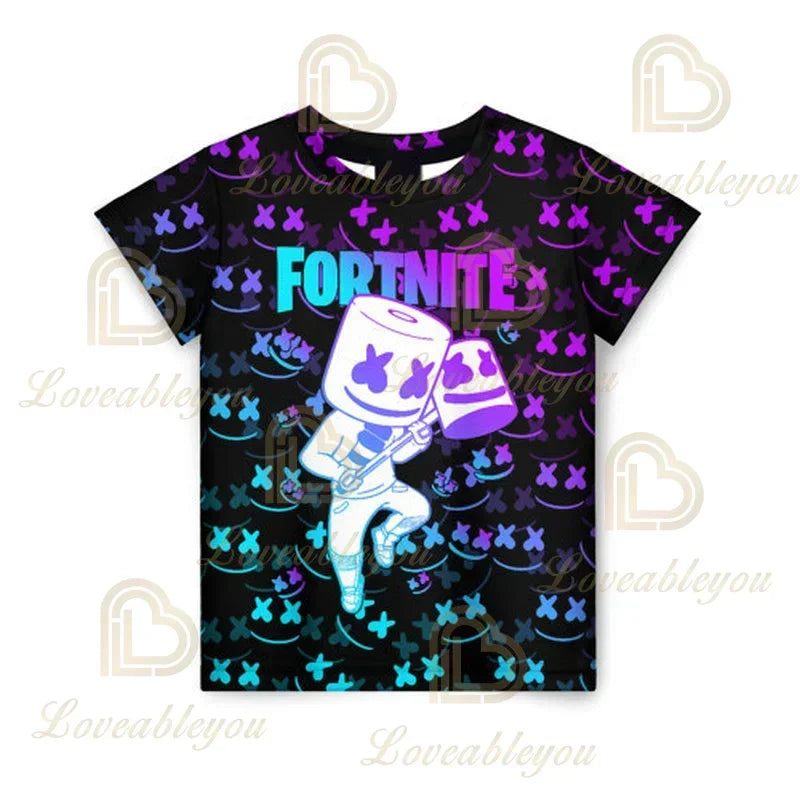 Fortnites 3D Printed Short Sleeve T-Shirt Game Cartoon Print Battle Royale Adult Kid Clothes Kids T-shirt Harajuku Tshirt