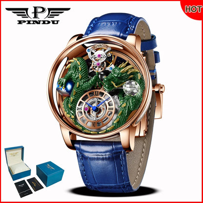 PINDU Design 2025 NEUE Herrenuhr Diamond Tourbillion Top-Marke Luxus Astronomia Quarzuhr für Herren Saphirglas wasserdichte Uhr