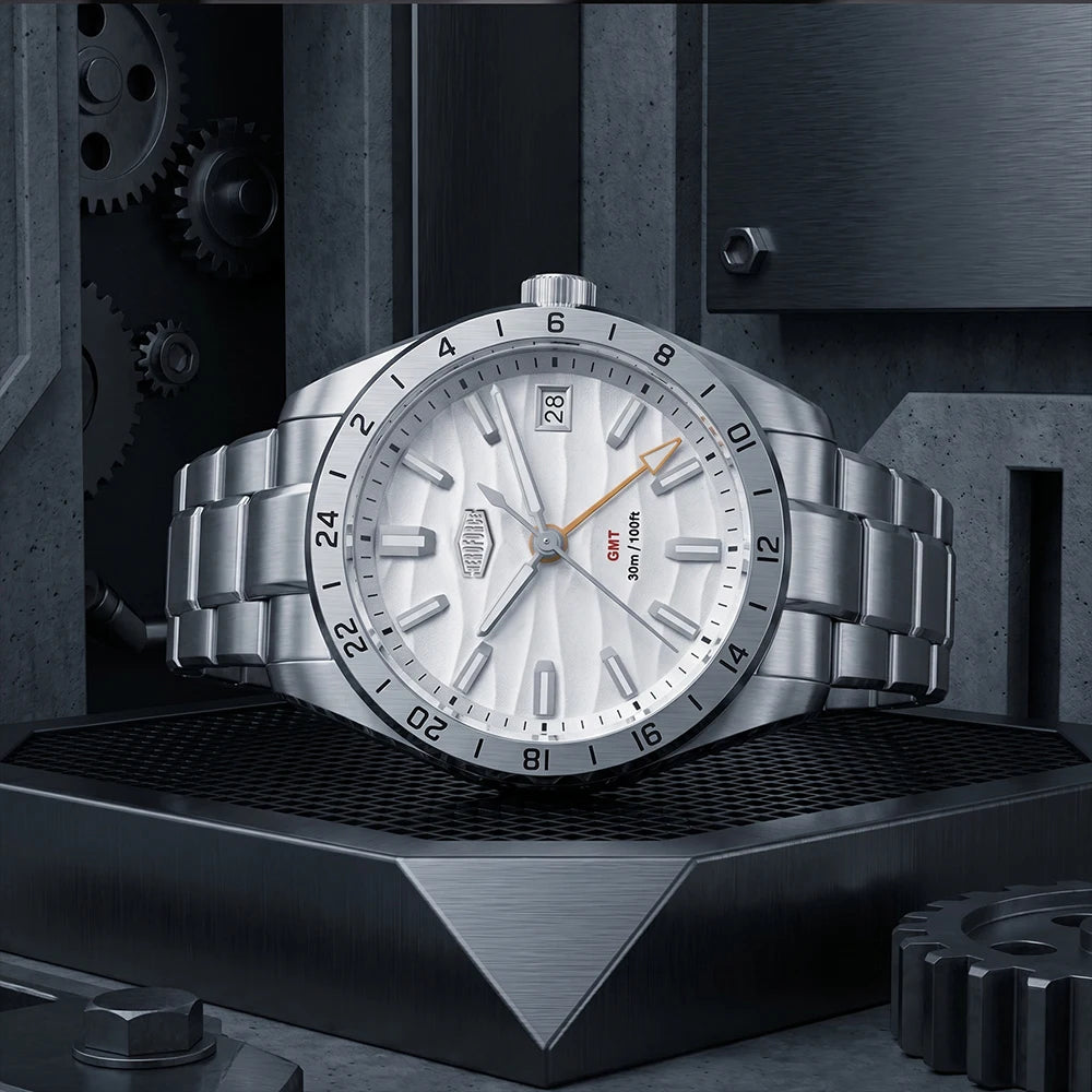 HEROFORCE Men's Well-known Brand Watch; Men's Fashion Waterproof Luminous Stainless Steel Band Casual Calendar Quartz Men Watch